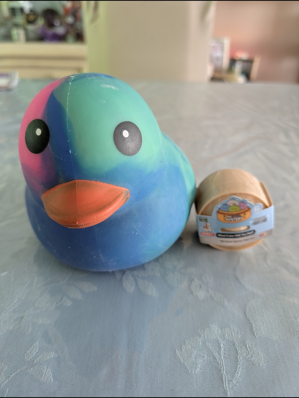 Squeeezy Jumbo Tie-Dye Squishy Duck & Mini Mystery Dumpling.